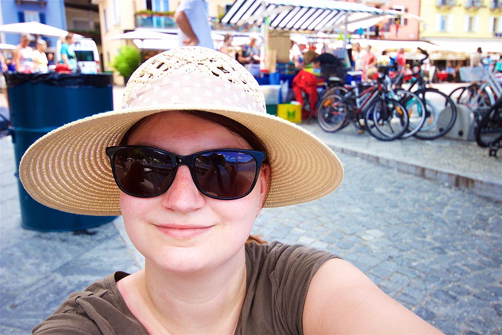 Strandpromenade Ascona, Markt-Selfie